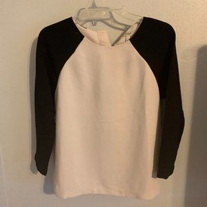 J. Crew Black and Off- White Blouse
